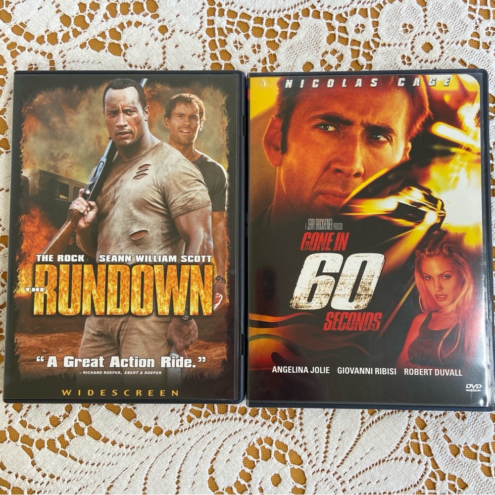 Action/Adventure DVDs:  Gone in 60 Seconds & The Rundown - Both Widescreen